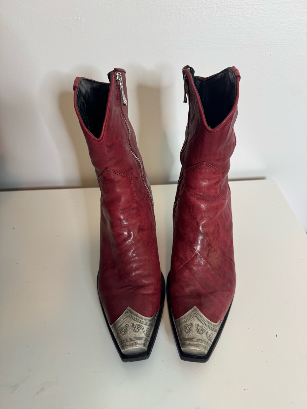 Free People Brayden Western Boots burgundy 38 Brandywine - Picture 4 of 11